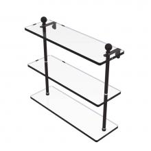 Allied Brass MA-5/16-ORB - Mambo Collection 16 Inch Triple Tiered Glass Shelf