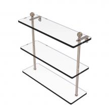 Allied Brass MA-5/16-PEW - Mambo Collection 16 Inch Triple Tiered Glass Shelf