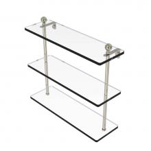 Allied Brass MA-5/16-PNI - Mambo Collection 16 Inch Triple Tiered Glass Shelf