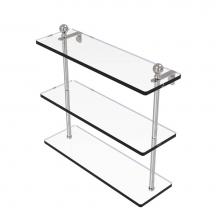 Allied Brass MA-5/16-SN - Mambo Collection 16 Inch Triple Tiered Glass Shelf