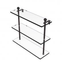 Allied Brass MA-5/16-VB - Mambo Collection 16 Inch Triple Tiered Glass Shelf