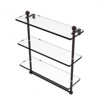 Allied Brass MA-5/16TB-ABZ - Mambo Collection 16 Inch Triple Tiered Glass Shelf with Integrated Towel Bar