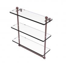 Allied Brass MA-5/16TB-CA - Mambo Collection 16 Inch Triple Tiered Glass Shelf with Integrated Towel Bar