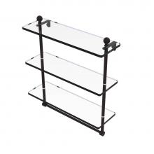 Allied Brass MA-5/16TB-ORB - Mambo Collection 16 Inch Triple Tiered Glass Shelf with Integrated Towel Bar