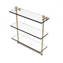 Allied Brass MA-5/16TB-SBR - Mambo Collection 16 Inch Triple Tiered Glass Shelf with Integrated Towel Bar