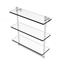 Allied Brass MA-5/16TB-SCH - Mambo Collection 16 Inch Triple Tiered Glass Shelf with Integrated Towel Bar