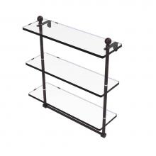 Allied Brass MA-5/16TB-VB - Mambo Collection 16 Inch Triple Tiered Glass Shelf with Integrated Towel Bar