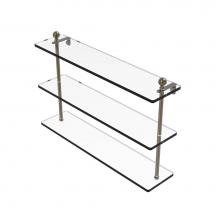 Allied Brass MA-5/22-ABR - Mambo Collection 22 Inch Triple Tiered Glass Shelf