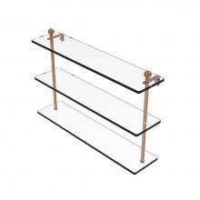 Allied Brass MA-5/22-BBR - Mambo Collection 22 Inch Triple Tiered Glass Shelf