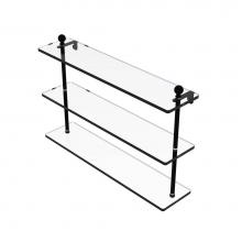 Allied Brass MA-5/22-BKM - Mambo Collection 22 Inch Triple Tiered Glass Shelf