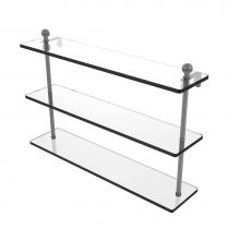 Allied Brass MA-5/22-GYM - Mambo Collection 22 Inch Triple Tiered Glass Shelf