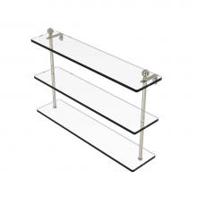 Allied Brass MA-5/22-PNI - Mambo Collection 22 Inch Triple Tiered Glass Shelf