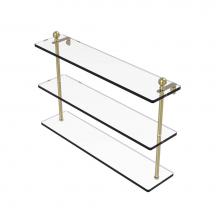 Allied Brass MA-5/22-SBR - Mambo Collection 22 Inch Triple Tiered Glass Shelf