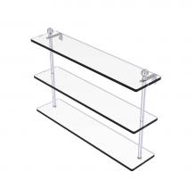 Allied Brass MA-5/22-SCH - Mambo Collection 22 Inch Triple Tiered Glass Shelf