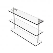 Allied Brass MA-5/22-SN - Mambo Collection 22 Inch Triple Tiered Glass Shelf
