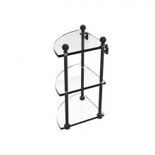 Allied Brass MA-6-ABZ - Mambo Collection 3 Tier Corner Glass Shelf