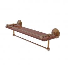 Allied Brass MC-1-22TB-GAL-IRW-BBR - Monte Carlo Collection 22 Inch IPE Ironwood Shelf with Gallery Rail and Towel Bar