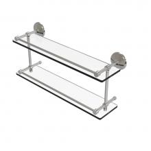 Allied Brass MC-2/22-GAL-SN - Monte Carlo 22 Inch Double Glass Shelf with Gallery Rail