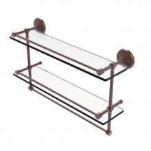 Allied Brass MC-2TB/22-GAL-CA - 22 Inch Gallery Double Glass Shelf with Towel Bar