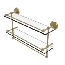 Allied Brass MC-2TB/22-GAL-SBR - 22 Inch Gallery Double Glass Shelf with Towel Bar