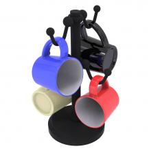 Allied Brass MGH-80T-BKM - Countertop 4 Coffee Mug Holder with Twisted Detail - Matte Black