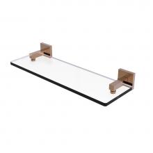 Allied Brass MT-1-16-BBR - Montero Collection 16 Inch Glass Vanity Shelf with Beveled Edges