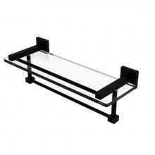Allied Brass MT-1-16TB-GAL-BKM - Montero Collection 16 Inch Gallery Glass Shelf with Towel Bar
