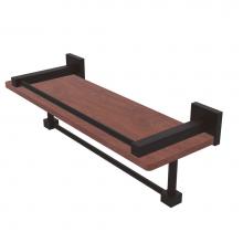 Allied Brass MT-1-16TB-GAL-IRW-ORB - Montero Collection 16 Inch IPE Ironwood Shelf with Gallery Rail and Towel Bar