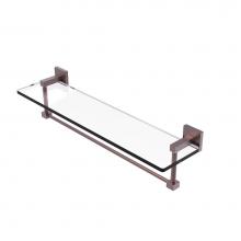 Allied Brass MT-1-22TB-CA - Montero Collection 22 Inch Glass Vanity Shelf with Integrated Towel Bar