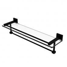 Allied Brass MT-1-22TB-GAL-BKM - Montero Collection 22 Inch Gallery Glass Shelf with Towel Bar