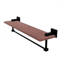 Allied Brass MT-1-22TB-IRW-BKM - Montero Collection 22 Inch Solid IPE Ironwood Shelf with Integrated Towel Bar