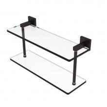 Allied Brass MT-2-16-ABZ - Montero Collection 16 Inch Two Tiered Glass Shelf