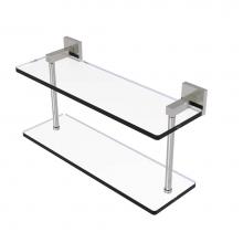 Allied Brass MT-2-16-SN - Montero Collection 16 Inch Two Tiered Glass Shelf