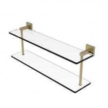 Allied Brass MT-2-22-SBR - Montero Collection 22 Inch Two Tiered Glass Shelf