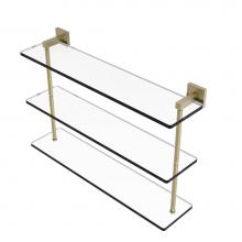 Allied Brass MT-5-22-SBR - Montero Collection 22 Inch Triple Tiered Glass Shelf