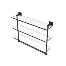 Allied Brass MT-5-22TB-VB - Montero Collection 22 Inch Triple Tiered Glass Shelf with integrated towel bar