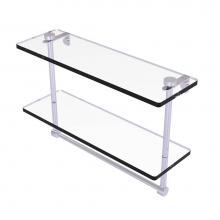 Allied Brass NS-2/16TB-SCH - 16 Inch Two Tiered Glass Shelf with Integrated Towel Bar