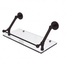 Allied Brass P1000-1-18-GAL-ABZ - Prestige Skyline 18 Inch Floating Glass Shelf with Gallery Rail