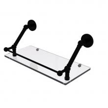 Allied Brass P1000-1-18-GAL-BKM - Prestige Skyline 18 Inch Floating Glass Shelf with Gallery Rail