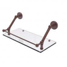 Allied Brass P1000-1-18-GAL-CA - Prestige Skyline 18 Inch Floating Glass Shelf with Gallery Rail