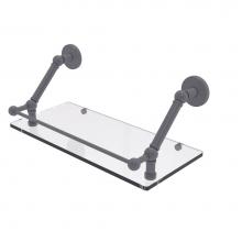 Allied Brass P1000-1-18-GAL-GYM - Prestige Skyline 18 Inch Floating Glass Shelf with Gallery Rail