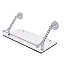 Allied Brass P1000-1-18-GAL-PC - Prestige Skyline 18 Inch Floating Glass Shelf with Gallery Rail
