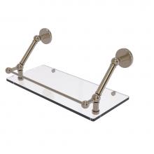 Allied Brass P1000-1-18-GAL-PEW - Prestige Skyline 18 Inch Floating Glass Shelf with Gallery Rail