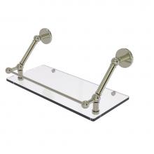 Allied Brass P1000-1-18-GAL-PNI - Prestige Skyline 18 Inch Floating Glass Shelf with Gallery Rail