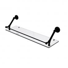 Allied Brass P1000-1-30-GAL-BKM - Prestige Skyline 30 Inch Floating Glass Shelf with Gallery Rail
