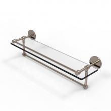 Allied Brass P1000-1TB/22-GAL-PEW - 22 Inch Gallery Glass Shelf with Towel Bar