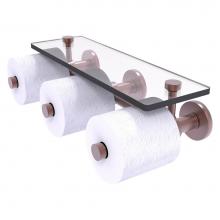 Allied Brass P1000-35-3S-CA - Prestige Skyline Collection Horizontal Reserve 3 Roll Toilet Paper Holder with Glass Shelf - Antiq