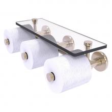 Allied Brass P1000-35-3S-PEW - Prestige Skyline Collection Horizontal Reserve 3 Roll Toilet Paper Holder with Glass Shelf - Antiq
