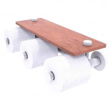 Allied Brass P1000-35-3S-IRW-WHM - Prestige Skyline Collection Horizontal Reserve 3 Roll Toilet Paper Holder with Wood Shelf - Matte