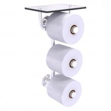 Allied Brass P1000-35-3VS-PC - Prestige Skyline Collection 3 Roll Toilet Paper Holder with Glass Shelf - Polished Chrome